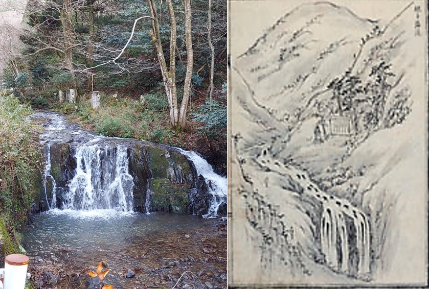 継子落しの滝と江戸時代に描かれた絵図