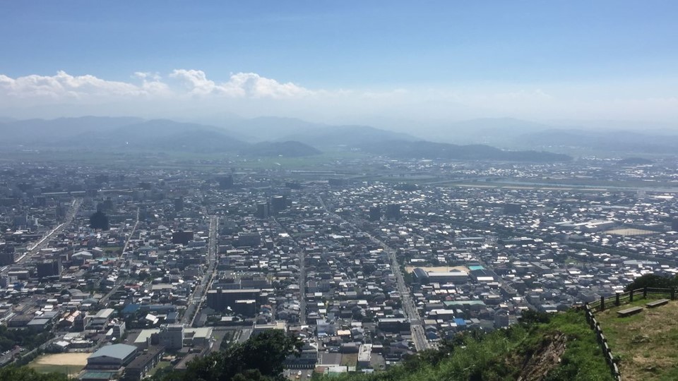 久松山山頂からの鳥取市街地眺望